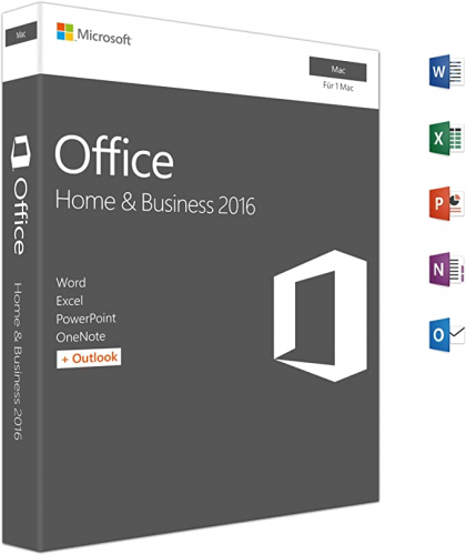Microsoft Office 2016 Home & Business for Mac Download Licence 1 Device - 09846