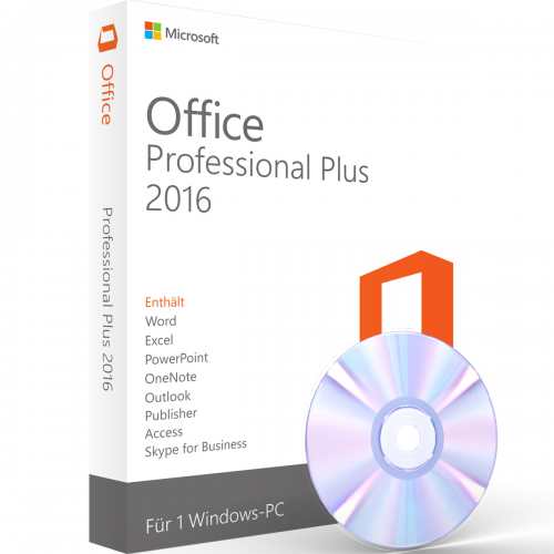 Microsoft Office 2016 Professional Plus 1PC inkl. DVD